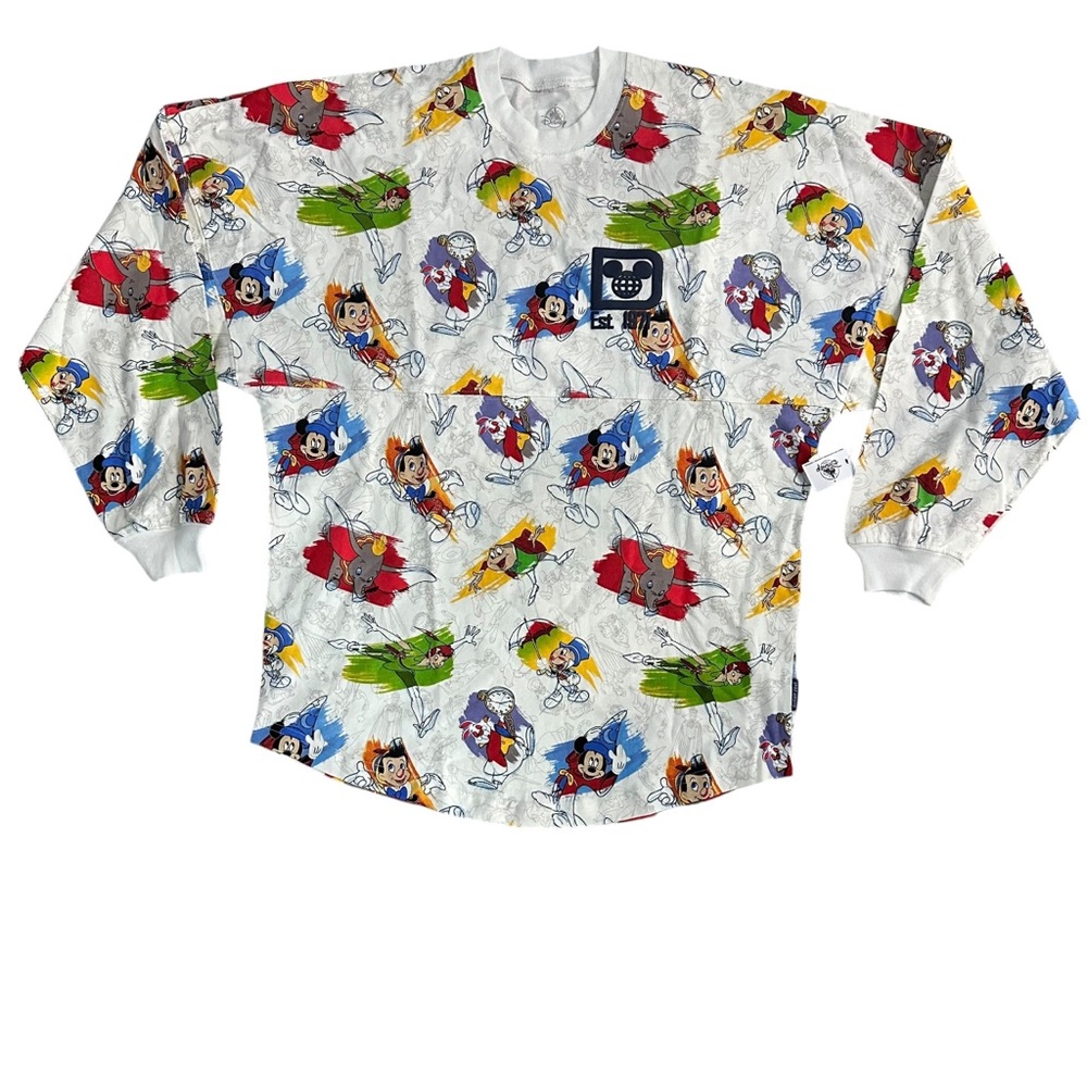 new WALT DISNEY WORLD SPIRIT
JERSEY shirt pinocchio dumbo ink and paint ADULT XS